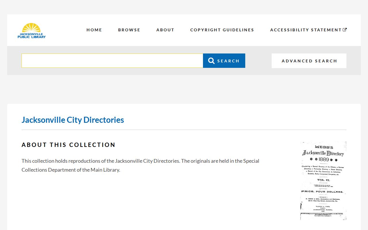 Jacksonville city directory digitized collection