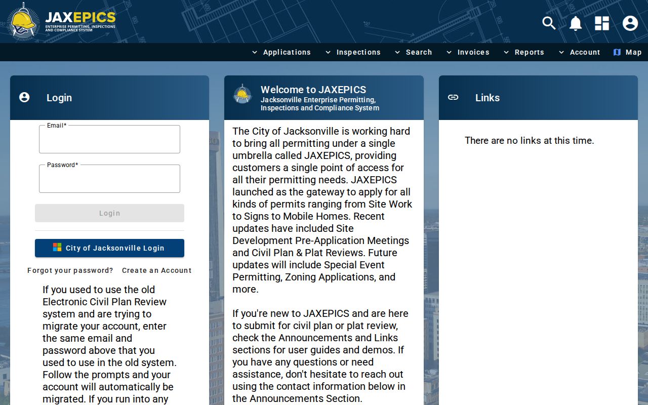 JAXEPICS Jacksonville property and permit records portal
