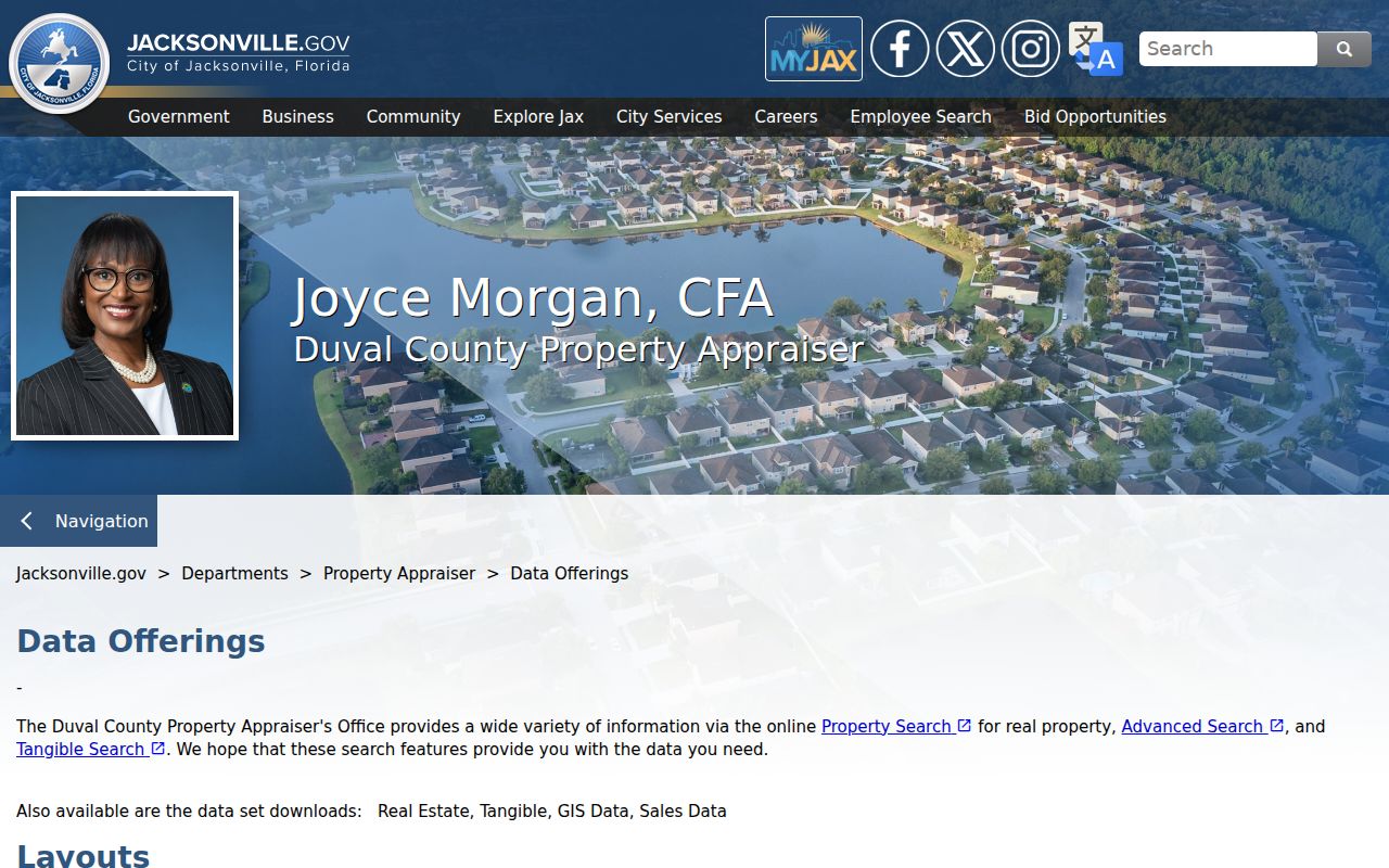 Duval Property Appraiser data offerings for Jacksonville parcel research
