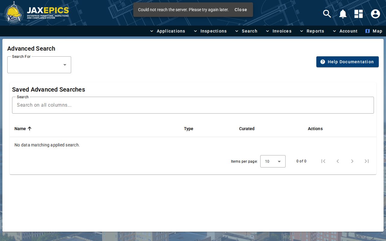 JAXEPICS advanced permit search by Jacksonville street address
